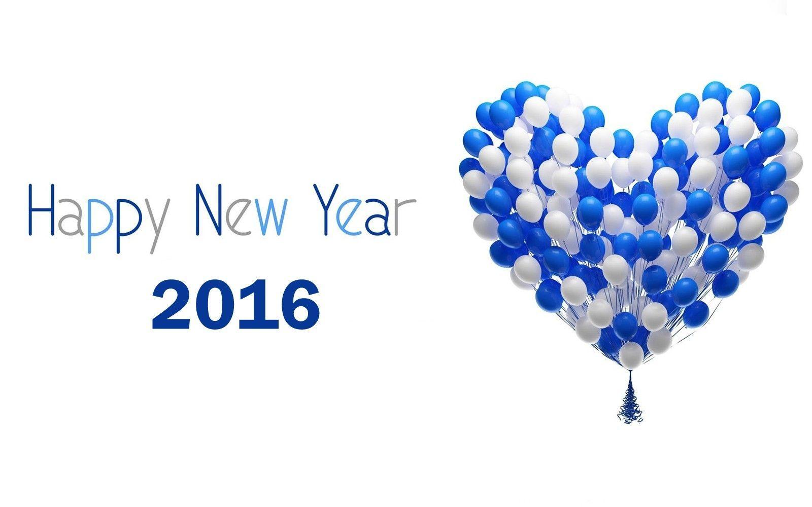 Happy New Year 2016 Love Balloons HD Wallpaper