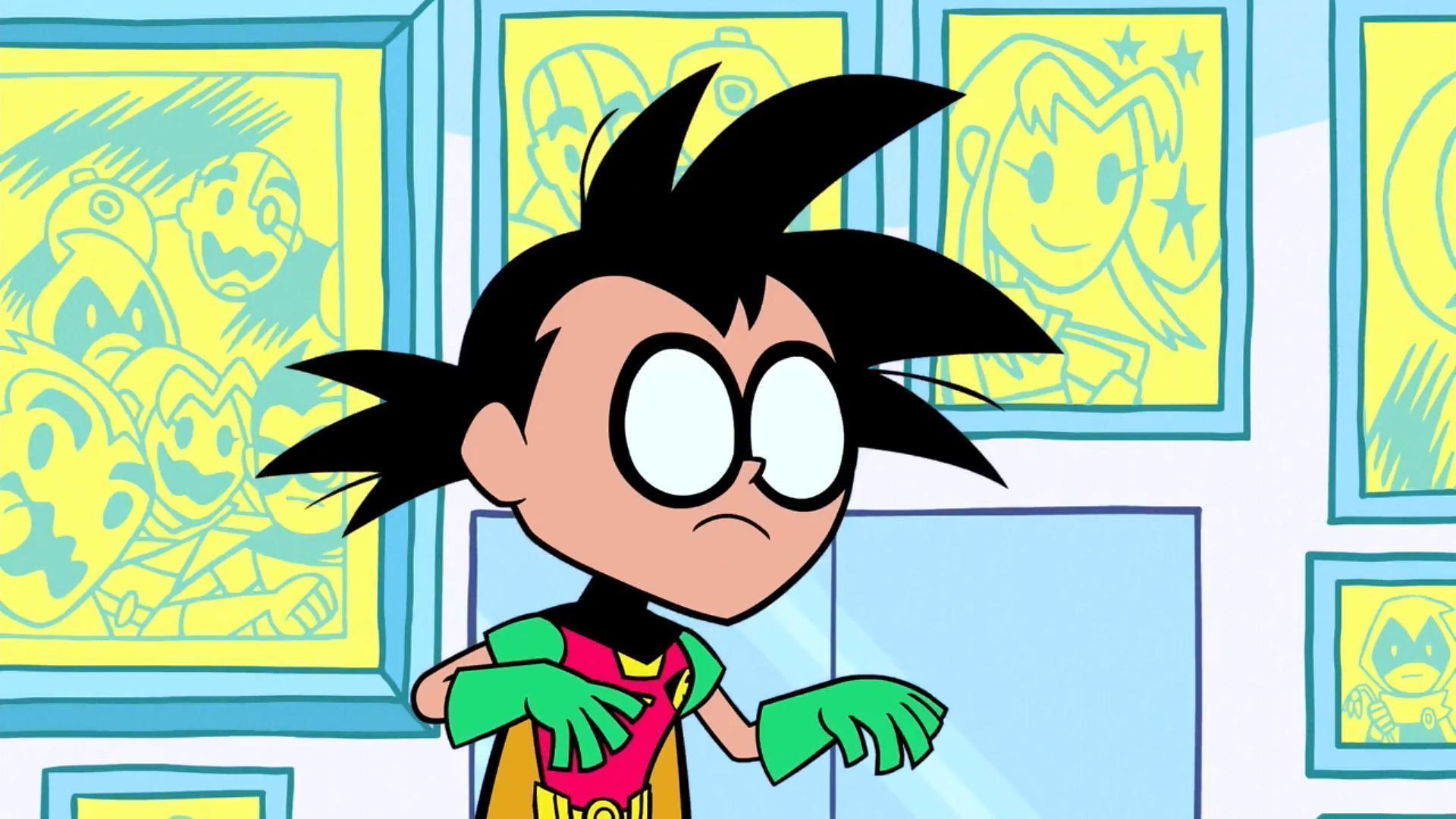Anyone catch Robin&;s messy hair in "Teen Titans Go!"?