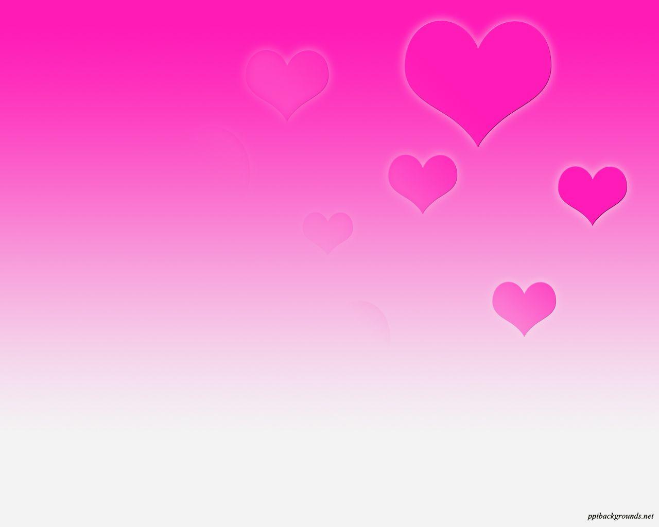 Free Pink Background Heart Patterns Background For PowerPoint