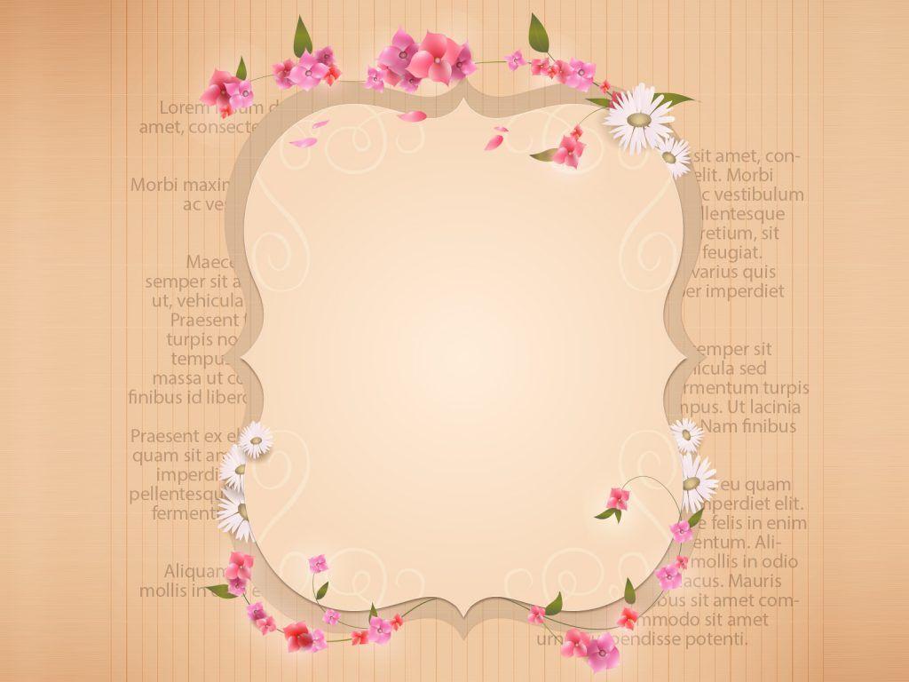 Retro Flowers Frame PPT Background, Wedding PPT Frames