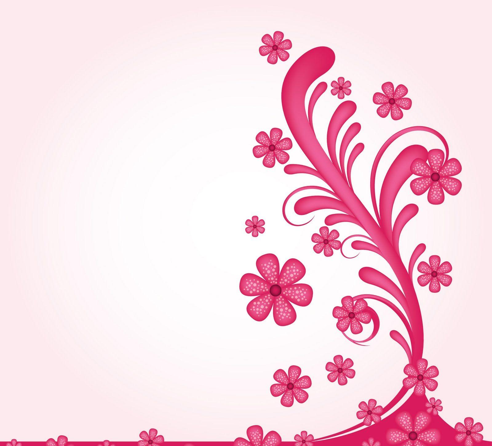 Free Floral Pink Decoration Background For PowerPoint