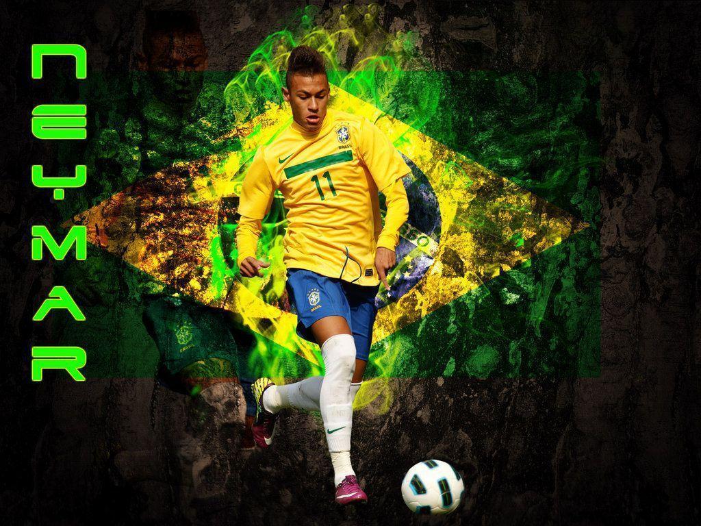 Neymar Background Brazil Flag 2015