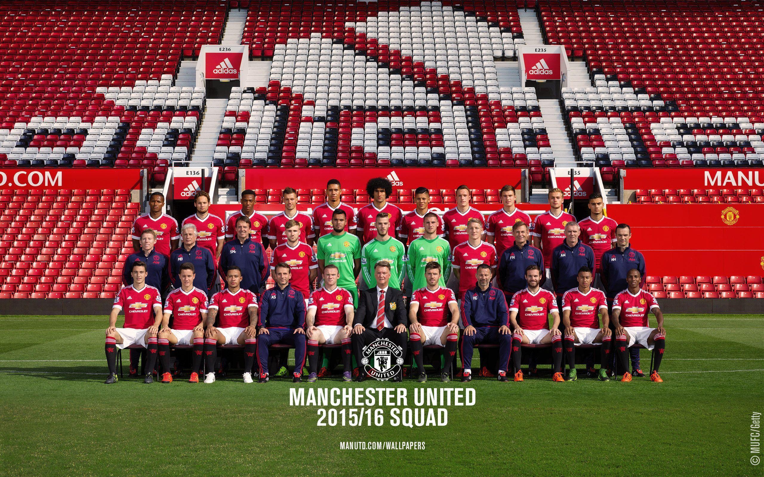 Manchester United 2015 16 Official Squad Wallpaper