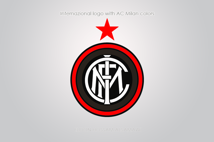 Internazional logo with AC Milan colors