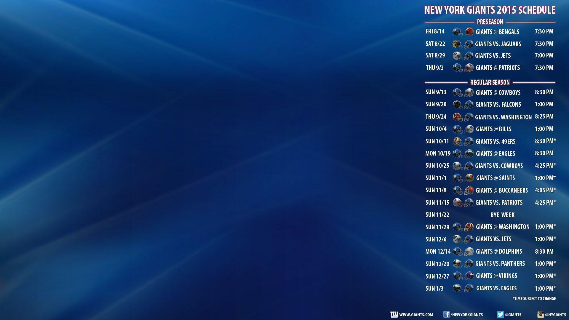 Download Giants 2015 schedule desktop wallpaper