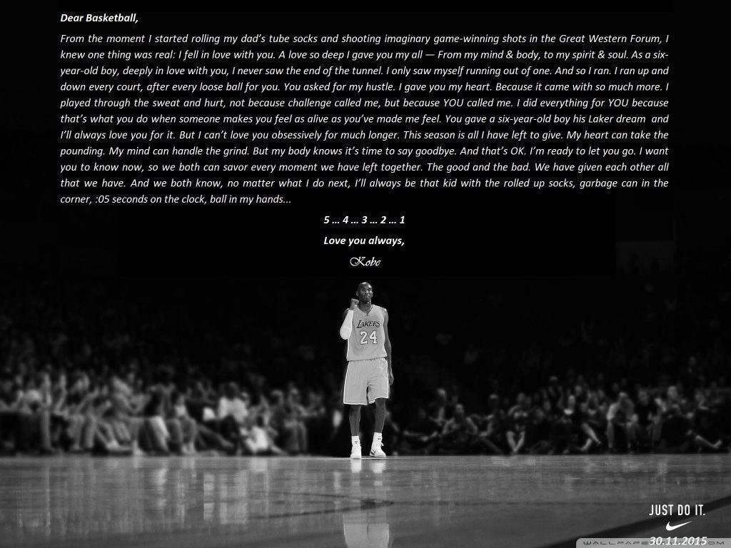 Kobe Bryant retirement HD desktop wallpaper