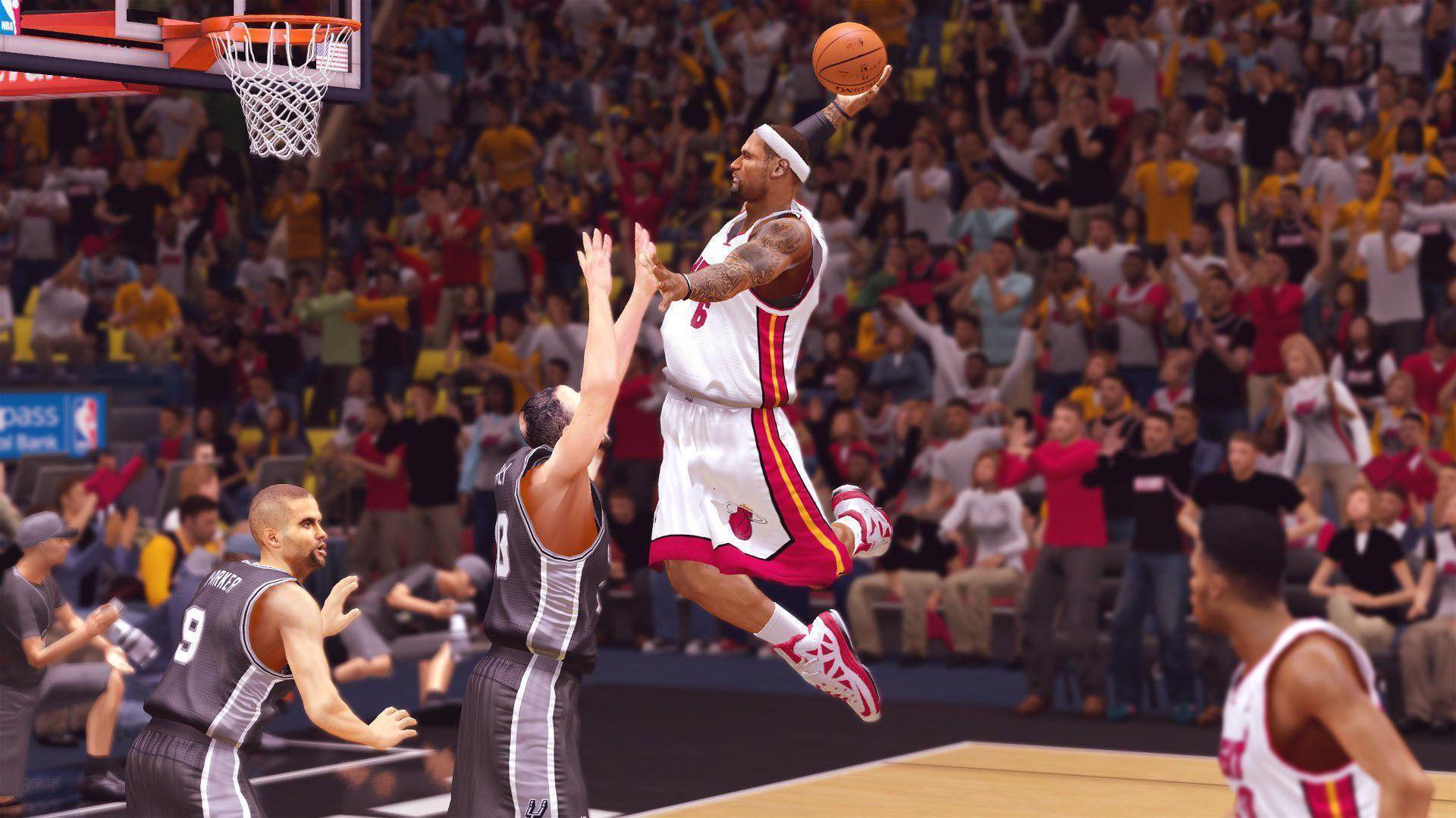 LeBron James dunking, Miami Heat, NBA 2K14 HD