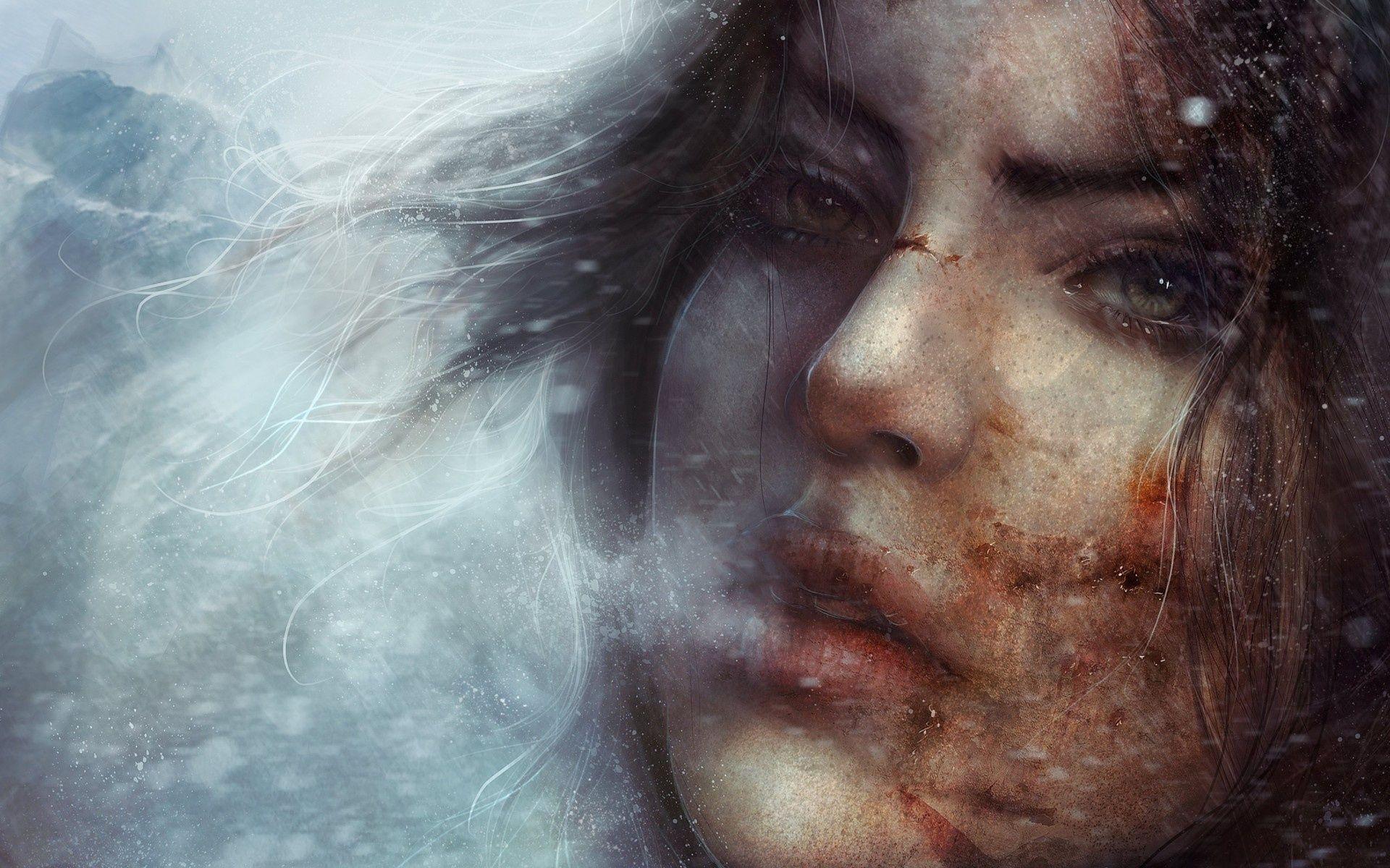 Tomb Raider Wallpaper Video Game Girl Lara Croft Warrior Face
