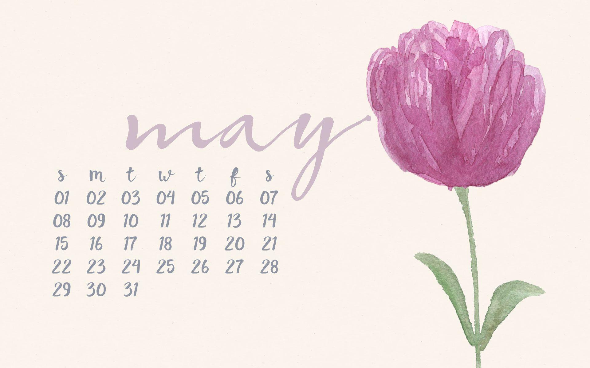 May 2016 Desktop Calendar Wallpaper