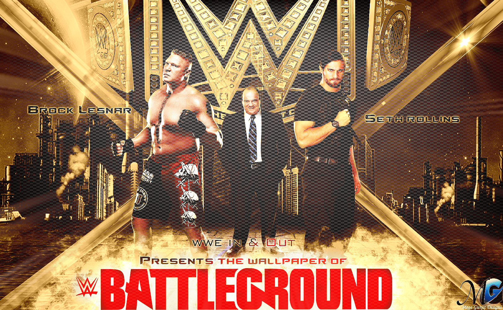 Brock Lesnar VS Seth Rollins HD Wallpaper