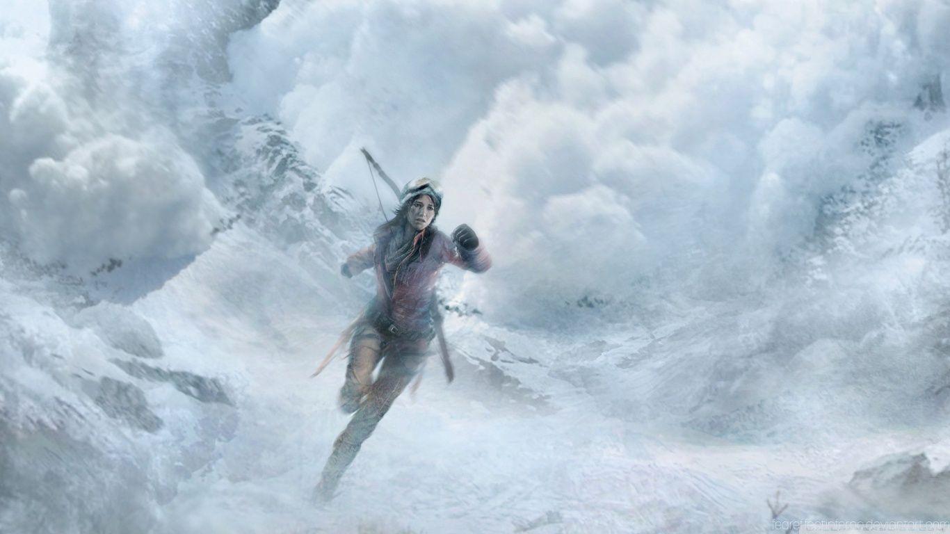 Rise of the Tomb Raider Snow Avalanche HD desktop wallpaper