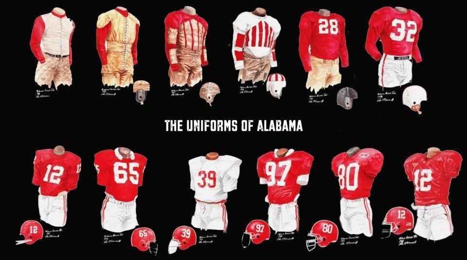 See how Alabama&;s football uniform has changed through time