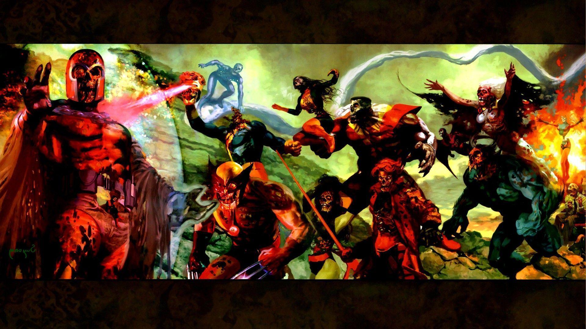 comics, X Men, Wolverine, Magneto, Zombies Wallpaper HD / Desktop