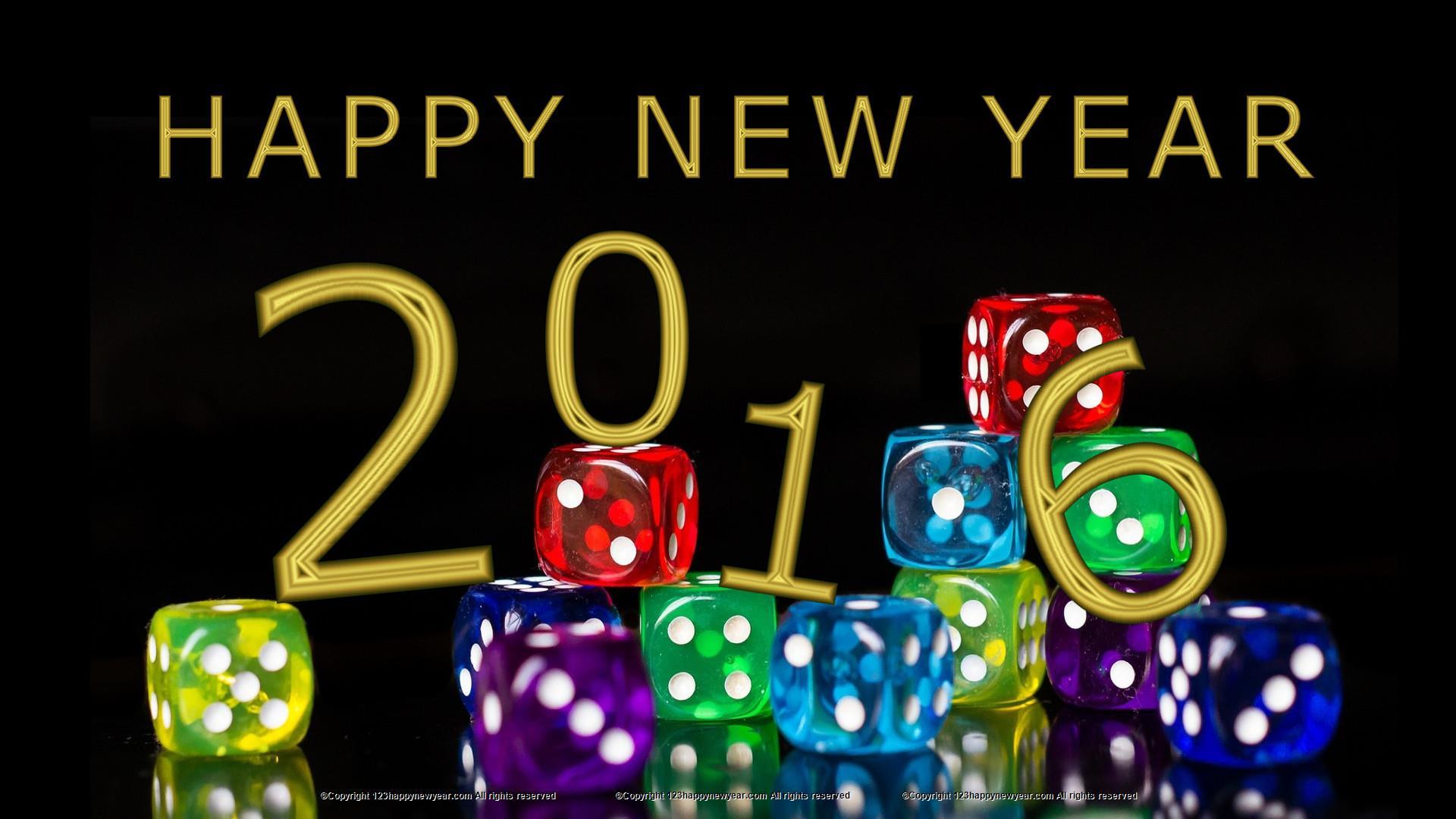 Happy new year 2016 wallpaper with dice