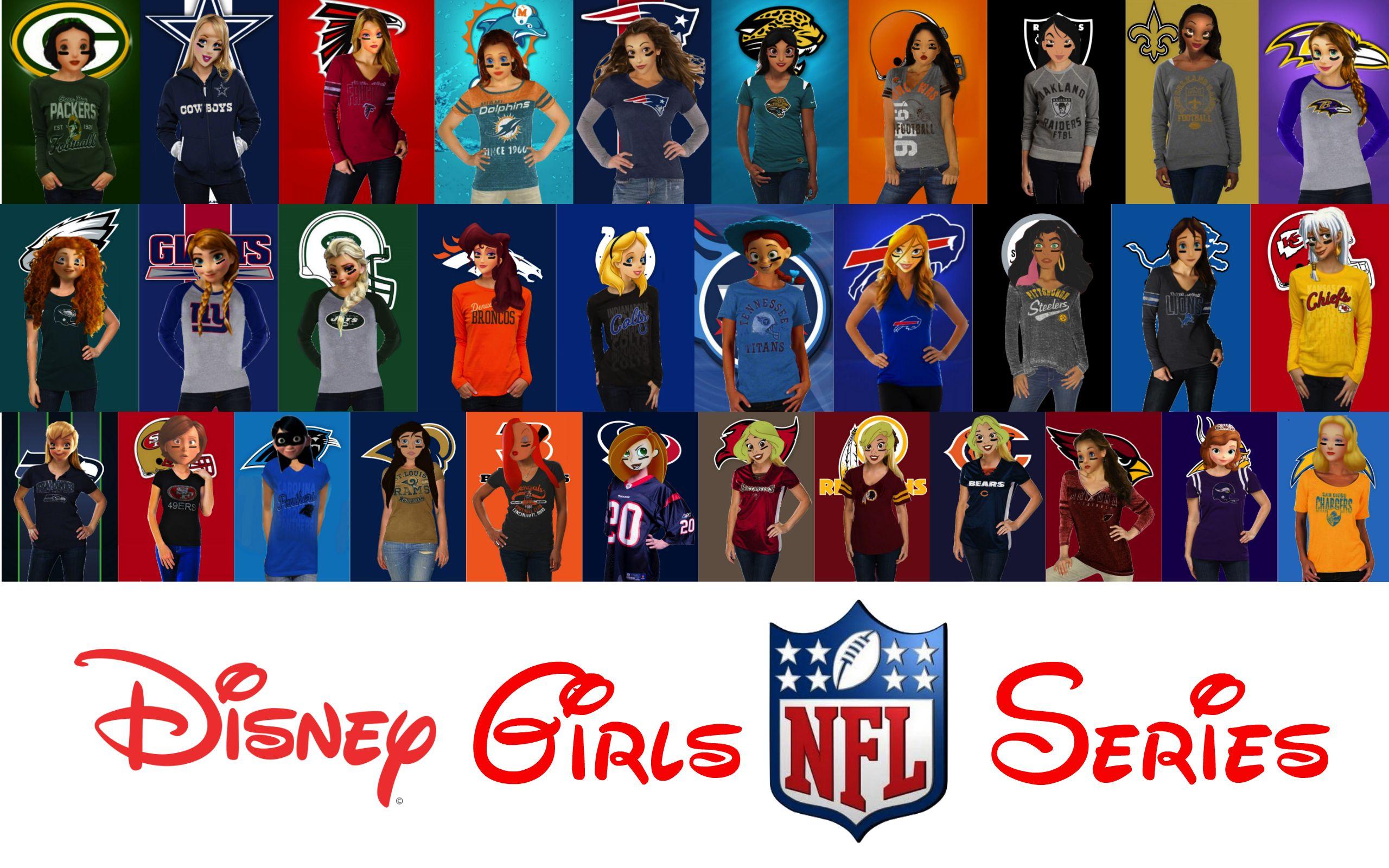 Disney Girls NFL Series Poster Wallpaper