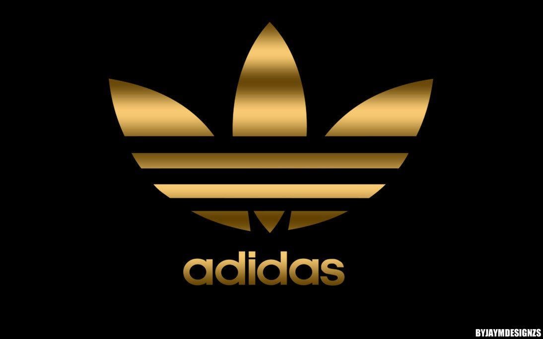 Adidas Logo Gold with Black Backround