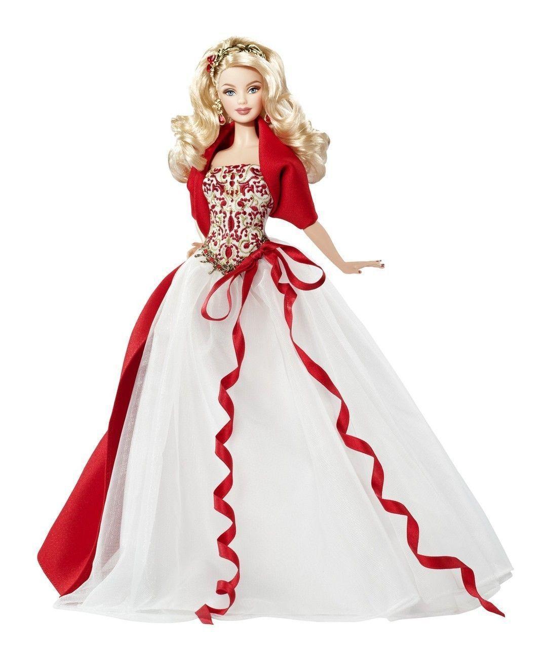 Beautiful Cute Barbie Doll in White Red Dress HD Wallpaper
