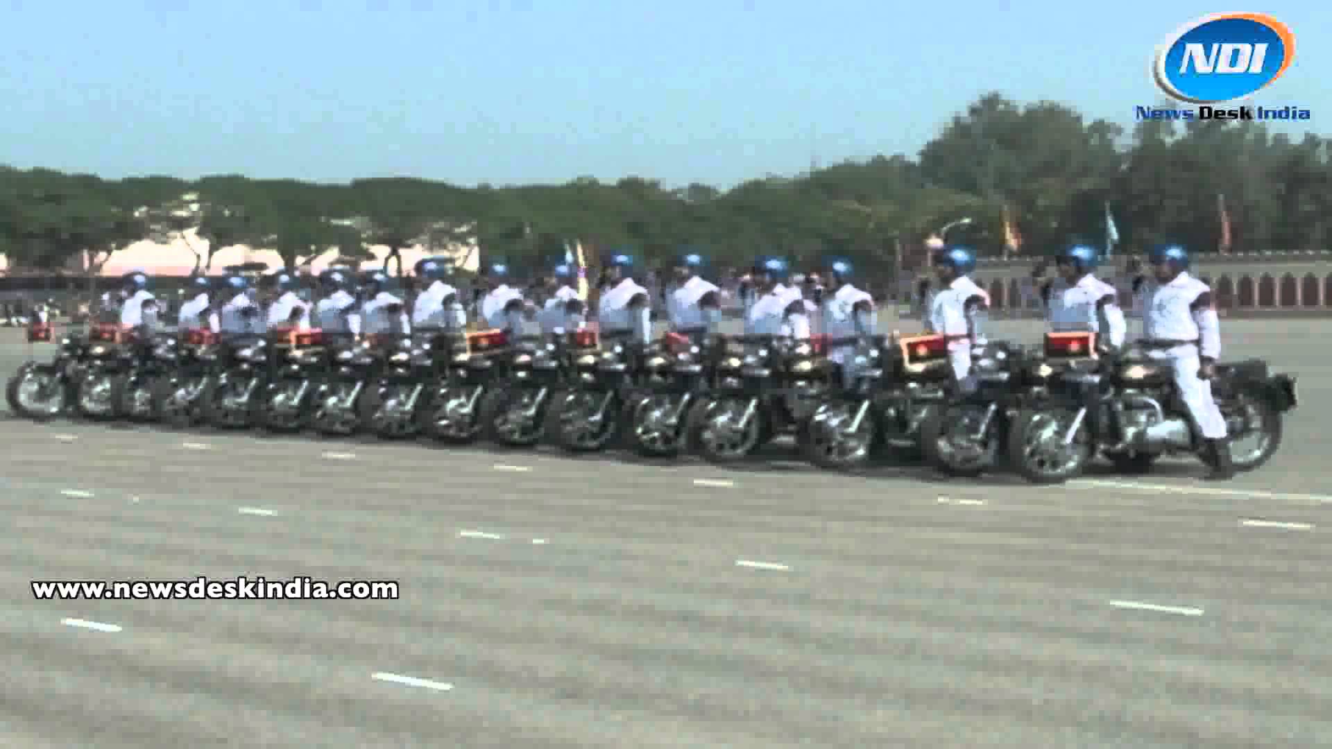 48th Raising Day Parade: Stunt by BSF Jawans on bike