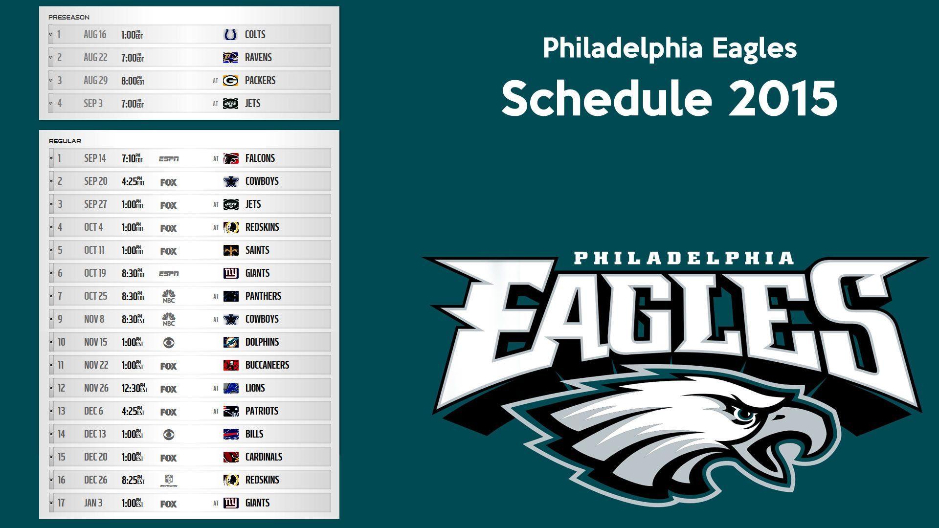 Philadelphia Eagles schedule 2015 wallpaper