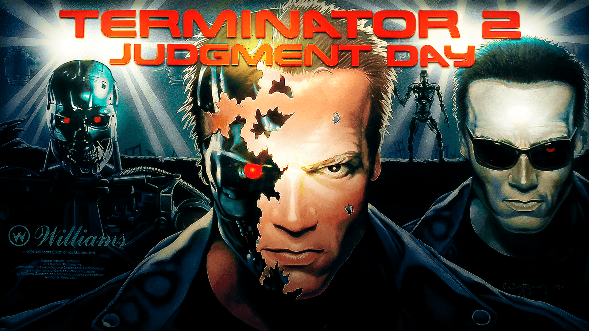 pinball, Terminator, Transparent Background, 90s, Williams