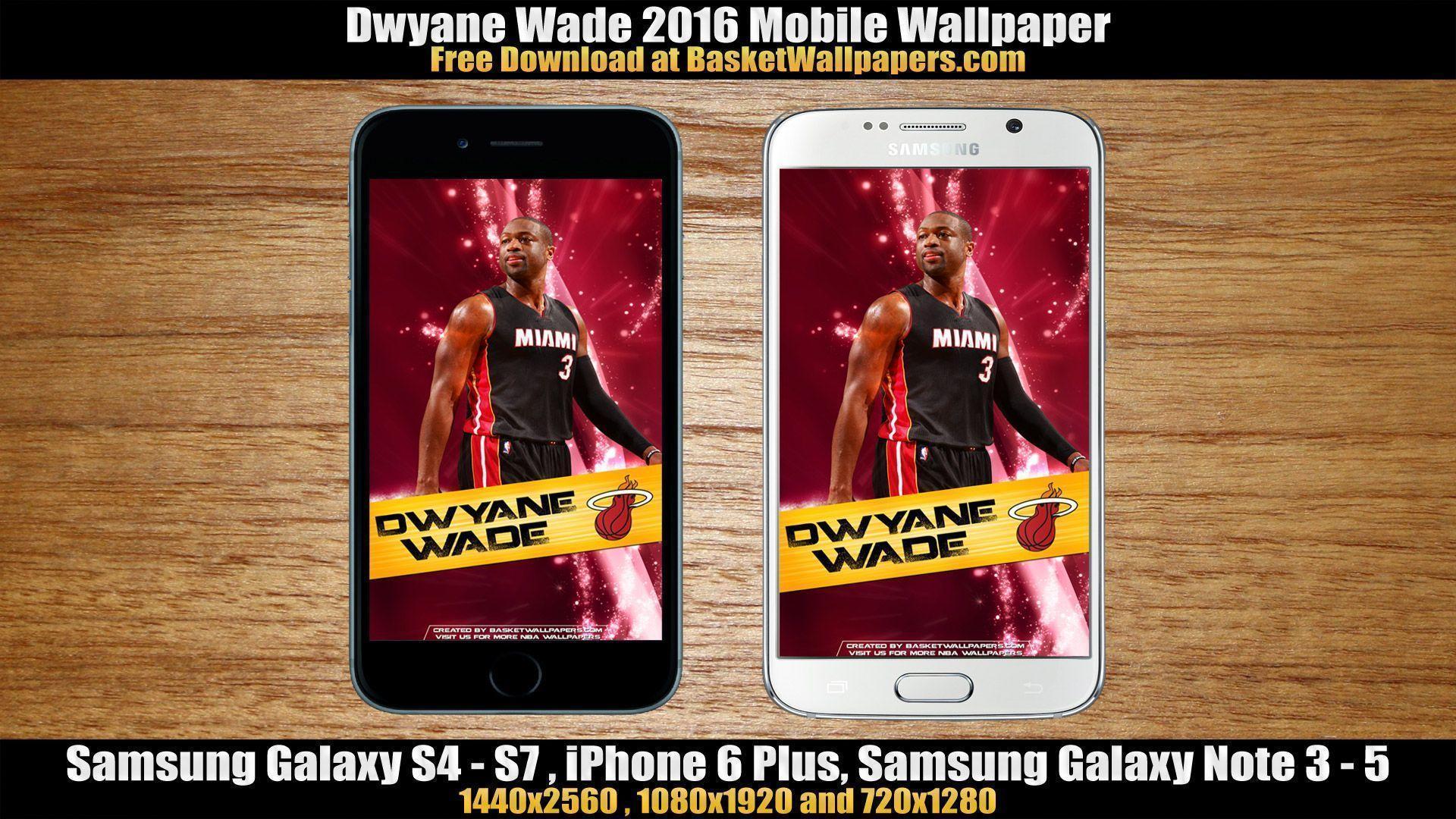 Dwyane Wade Miami Heat 2016 Mobile Wallpaper. Basketball