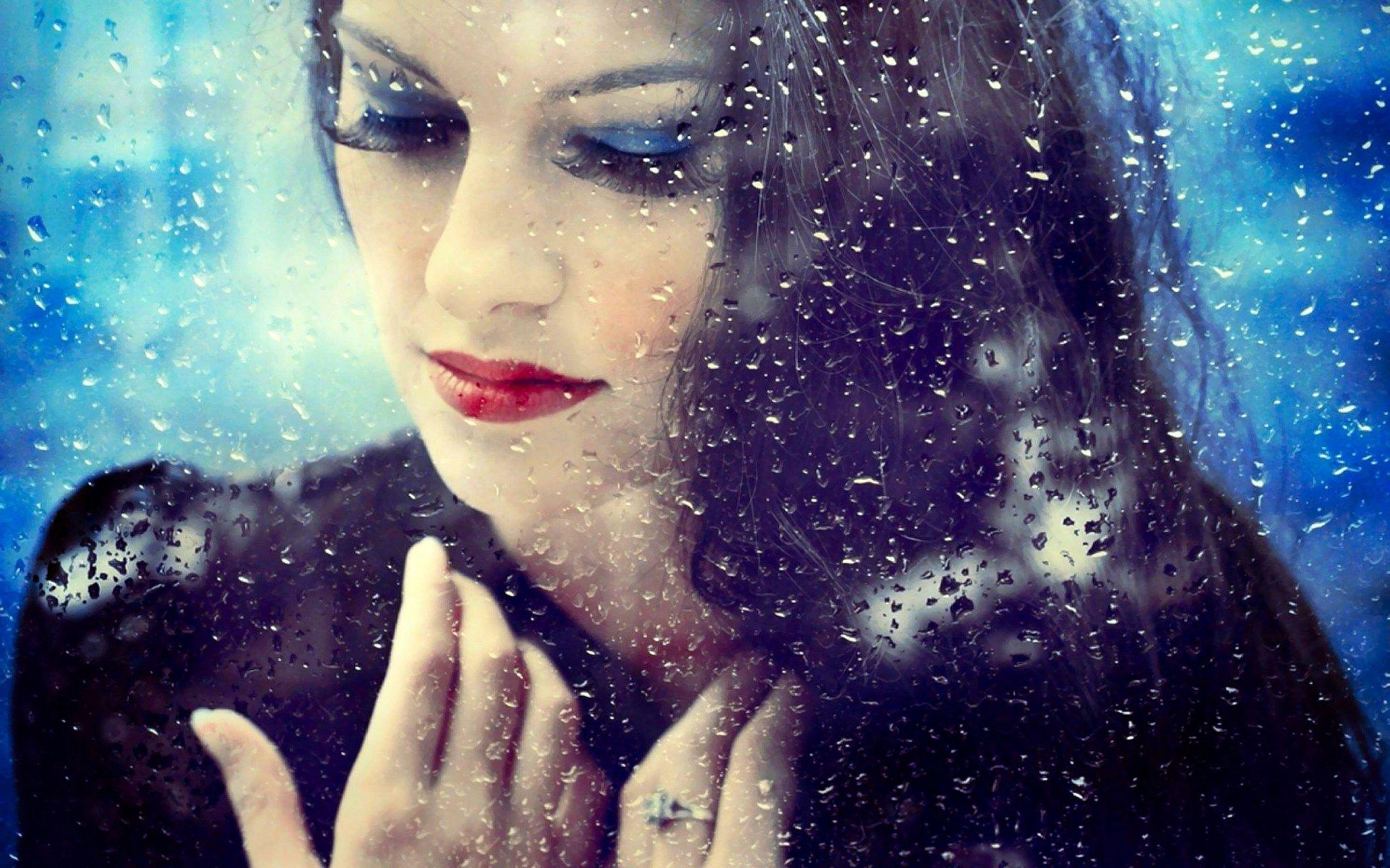 Beautiful Girl In The Rain Girl Hd Wallpaper 2880x1800 20621
