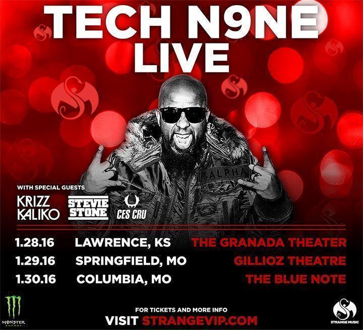Tech N9ne Live. Krizz Kaliko W Special Guests Stevie Stone