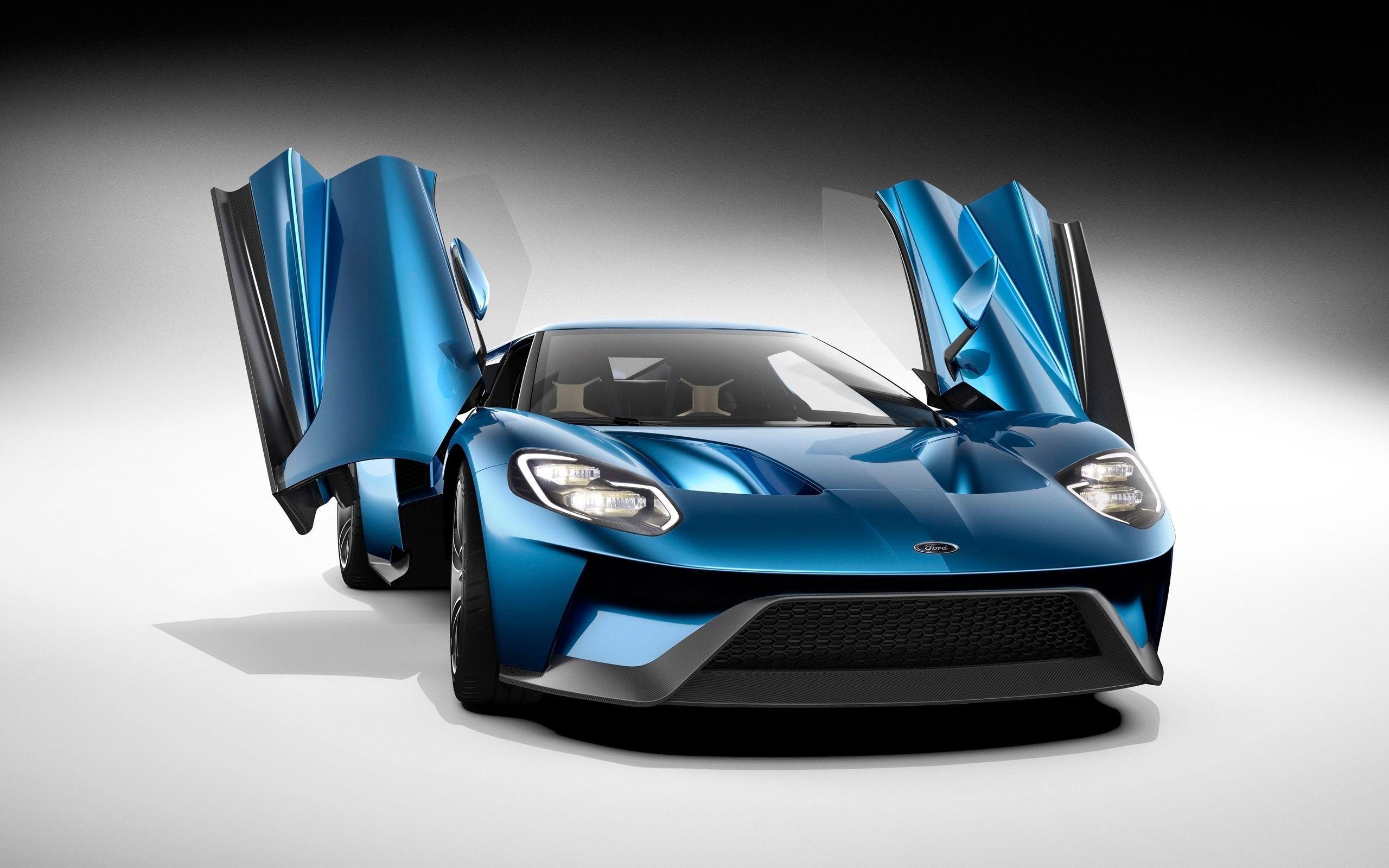 Ford GT Front View, Blue Car, Supercar, Cool