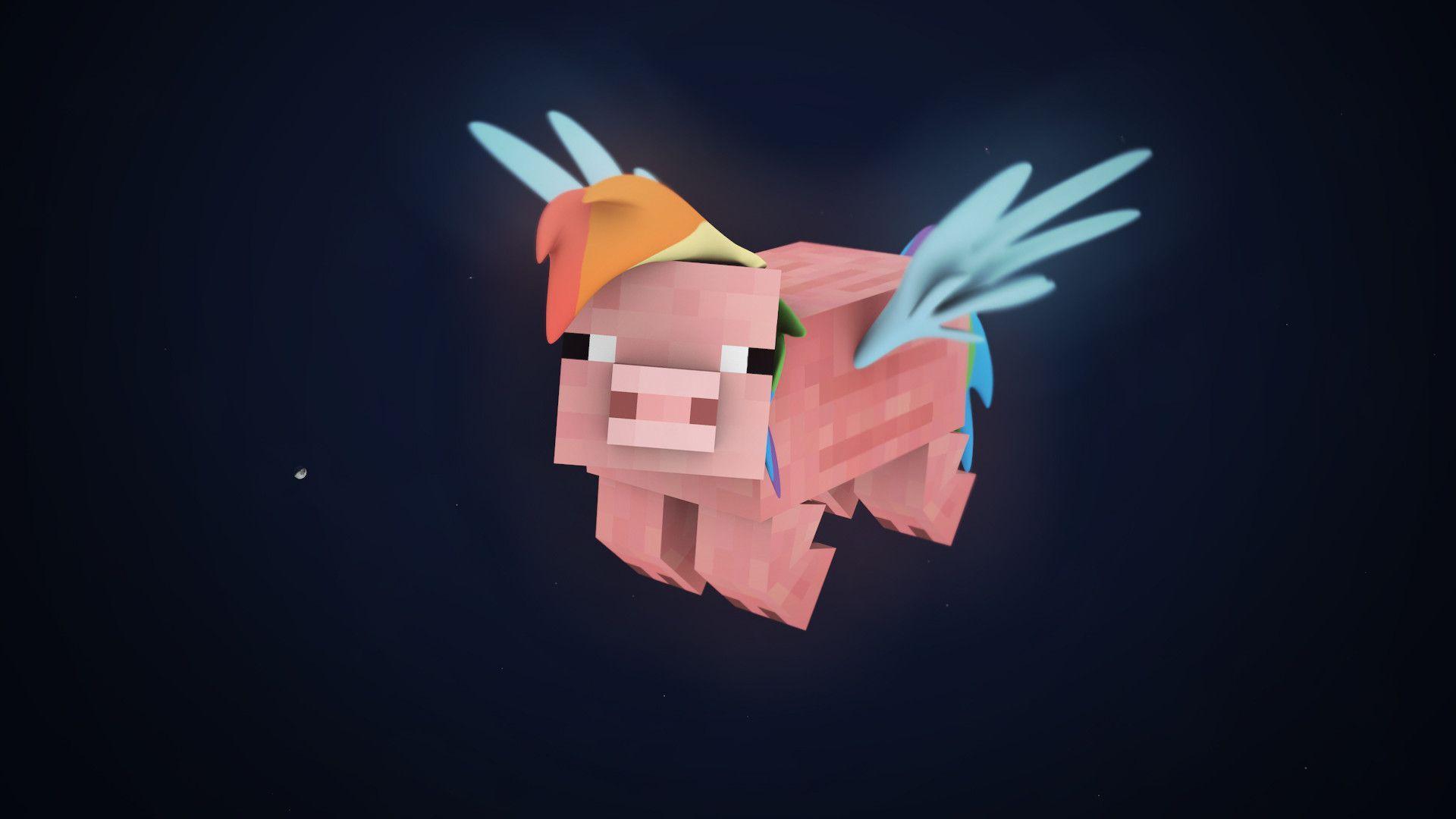 My Little Pony + Minecraft 3D Wallpaper Fan Art