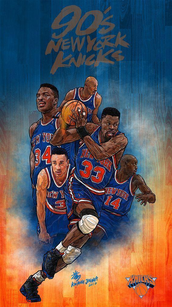 90&;s New York Knicks. Art. Phone Wallpaper, NBA