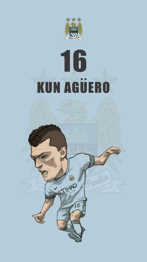Manchester City fan art for mobile wallpaper "Sergio Aguero". Man