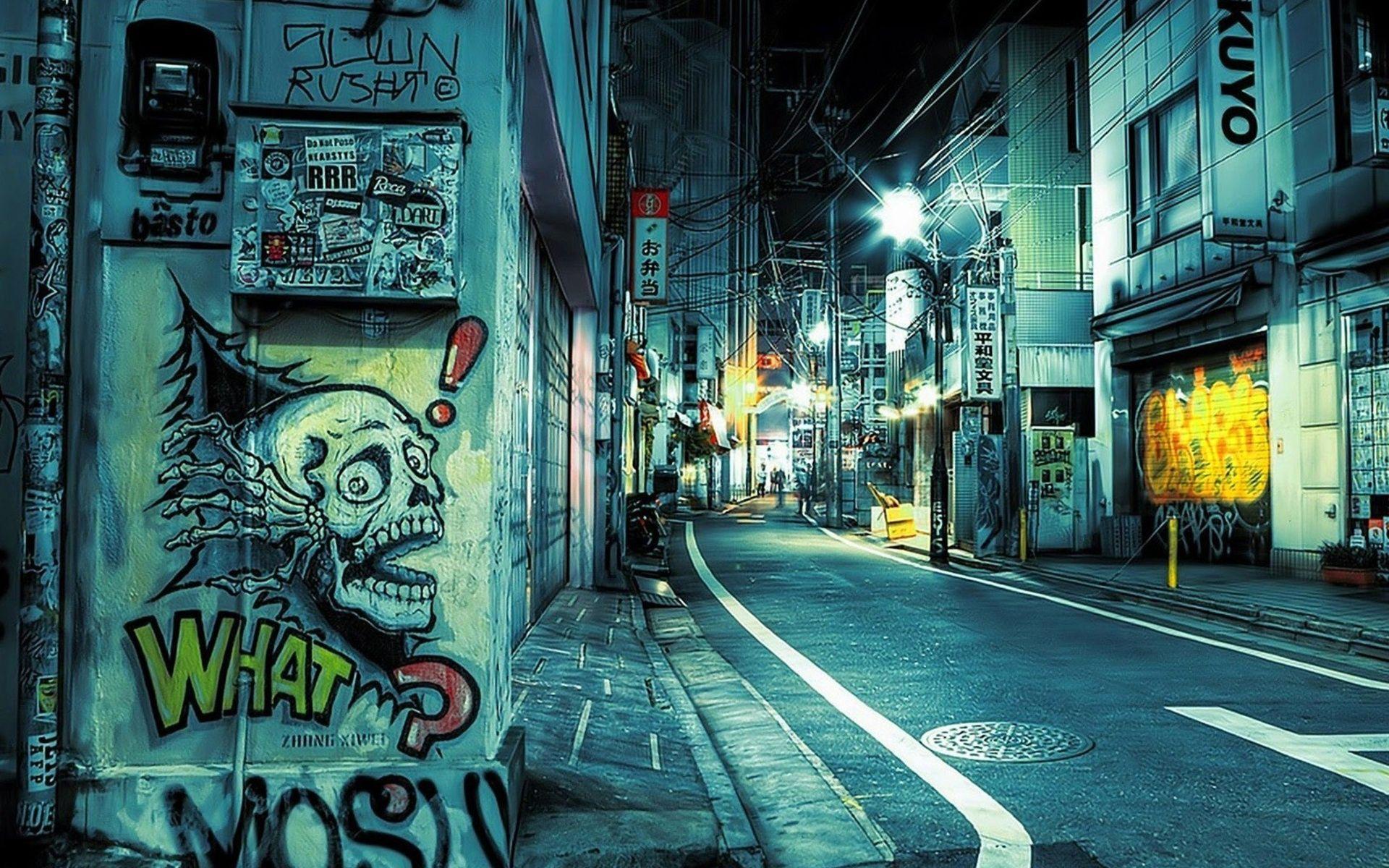 Street Art, Graffiti, Night City, Street, Hip Hop, Rap