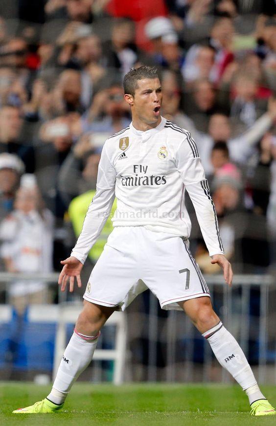 Cristiano Ronaldo of Real Madrid celebrates after scoring his