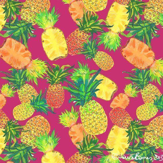 wallpaper, pineapple illustration, pink, tropical,. Repeat
