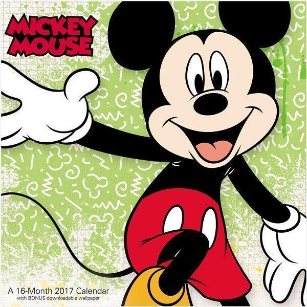 Walt Disney Classic Mickey Mouse 16 Month 2017 Wall Calendar