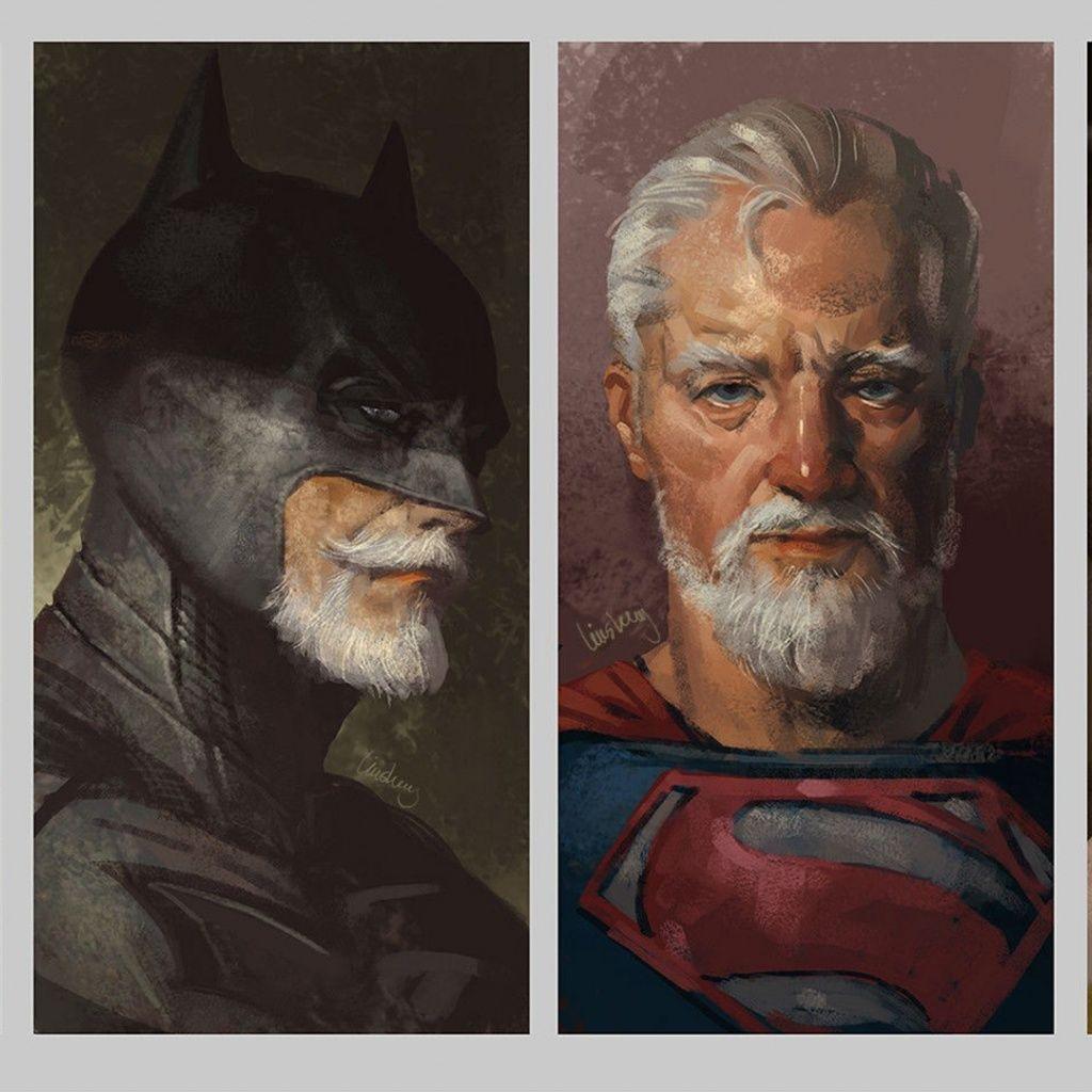 Download Wallpaper cape, artwork, Batman, Superman, Wonder Woman