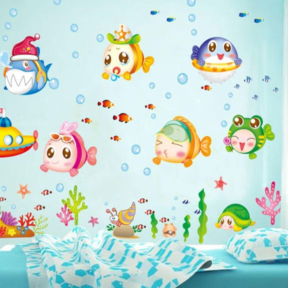 Cartoon Cute Underwater World Fish Bubble DIY Wall End 4 5 2017 3