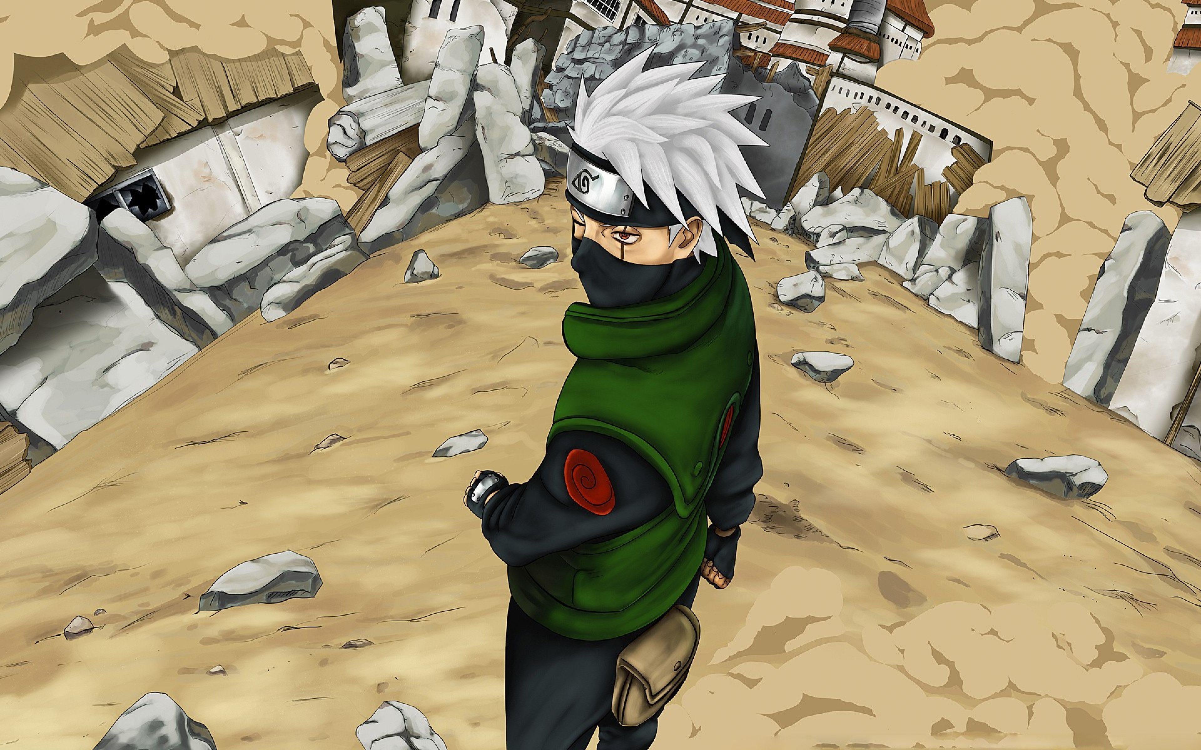 HD Background Naruto Shippuden Boy Anime Mask Green Jacket