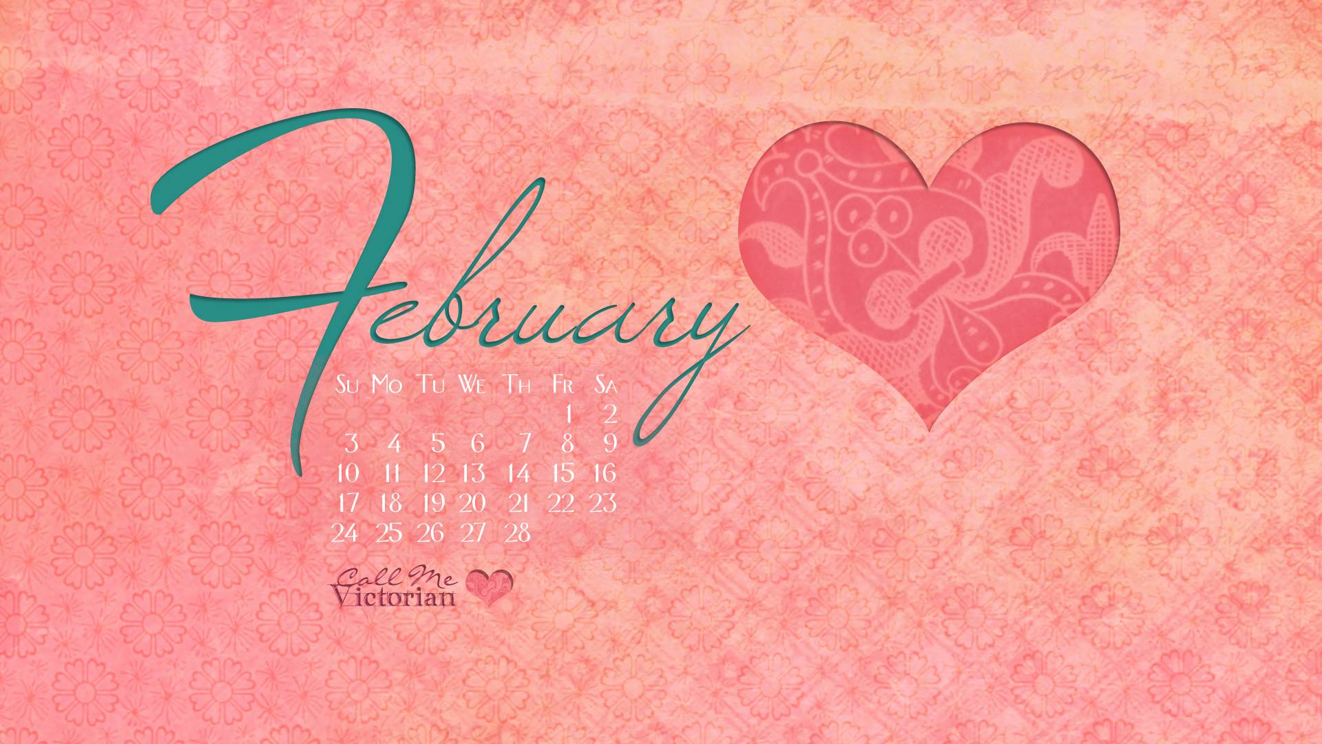 February 2013 Desktop Calendar Wallpaper. Call Me Victorian