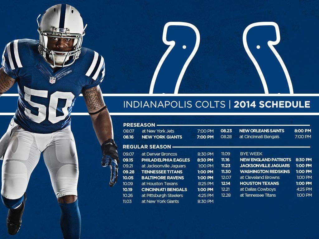 Indianapolis Colts 2016 Schedule Printable