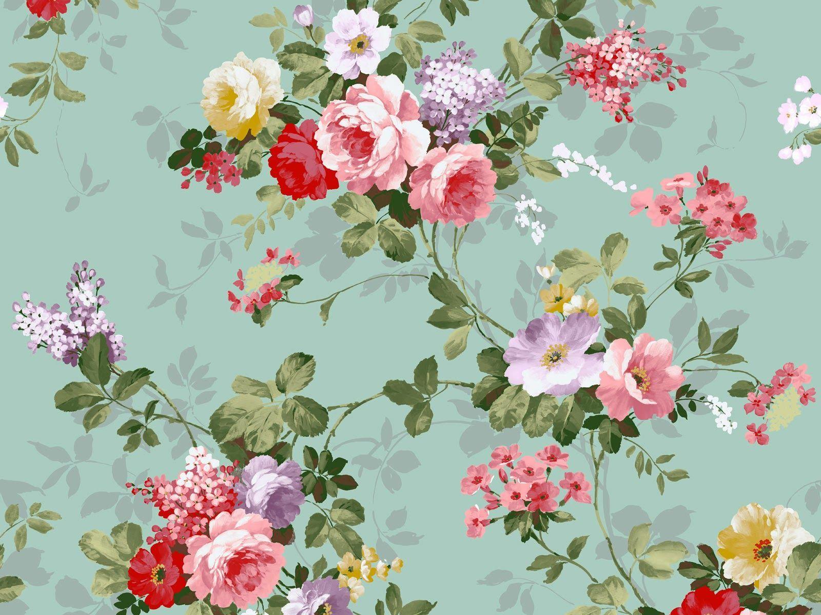 Vintage Flowers Desktop Wallpaper