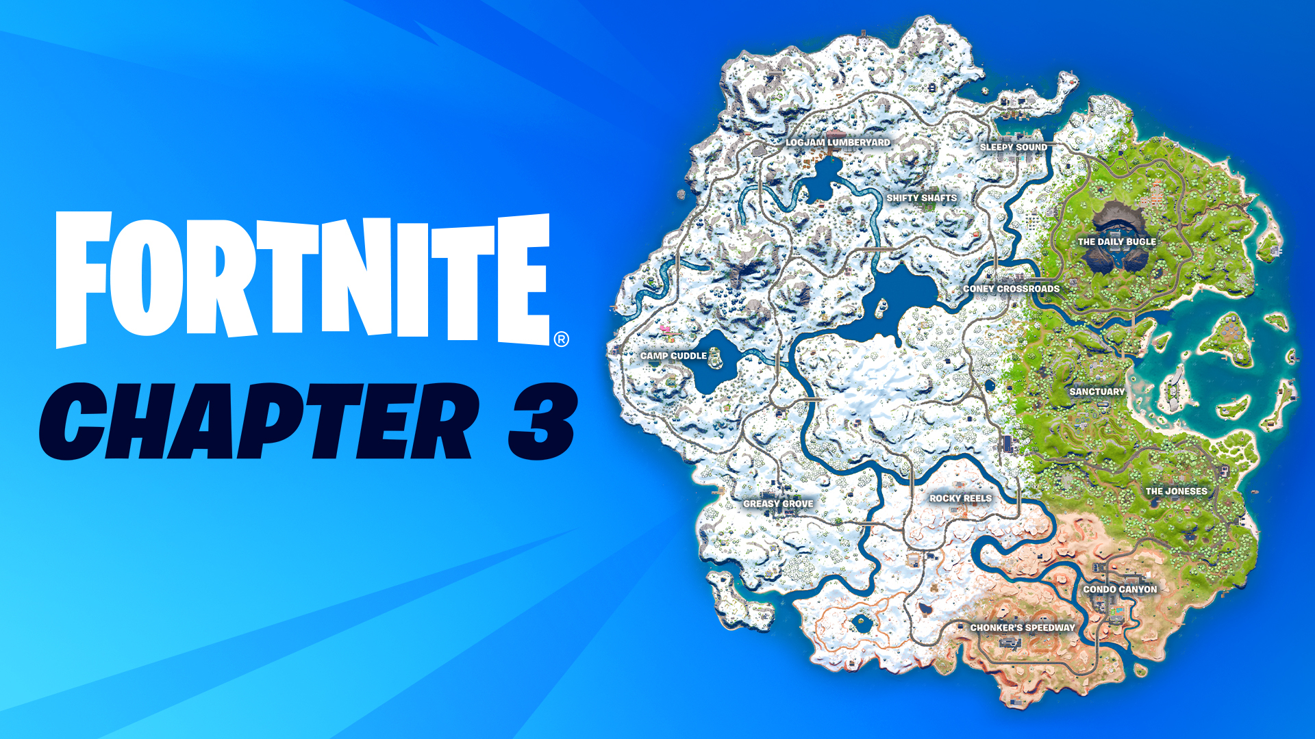 Fortnite Chapter season 1 map and POIs
