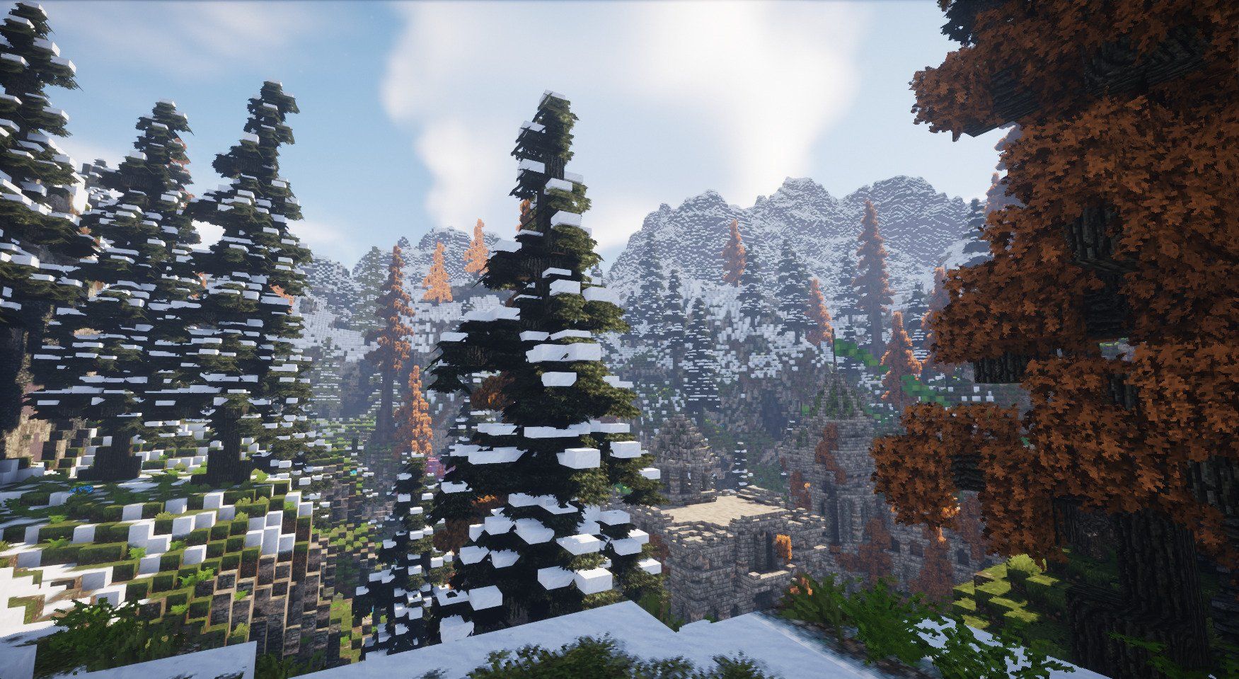 Minecraft Winter Forest Wallpapers Wallpaper Cave