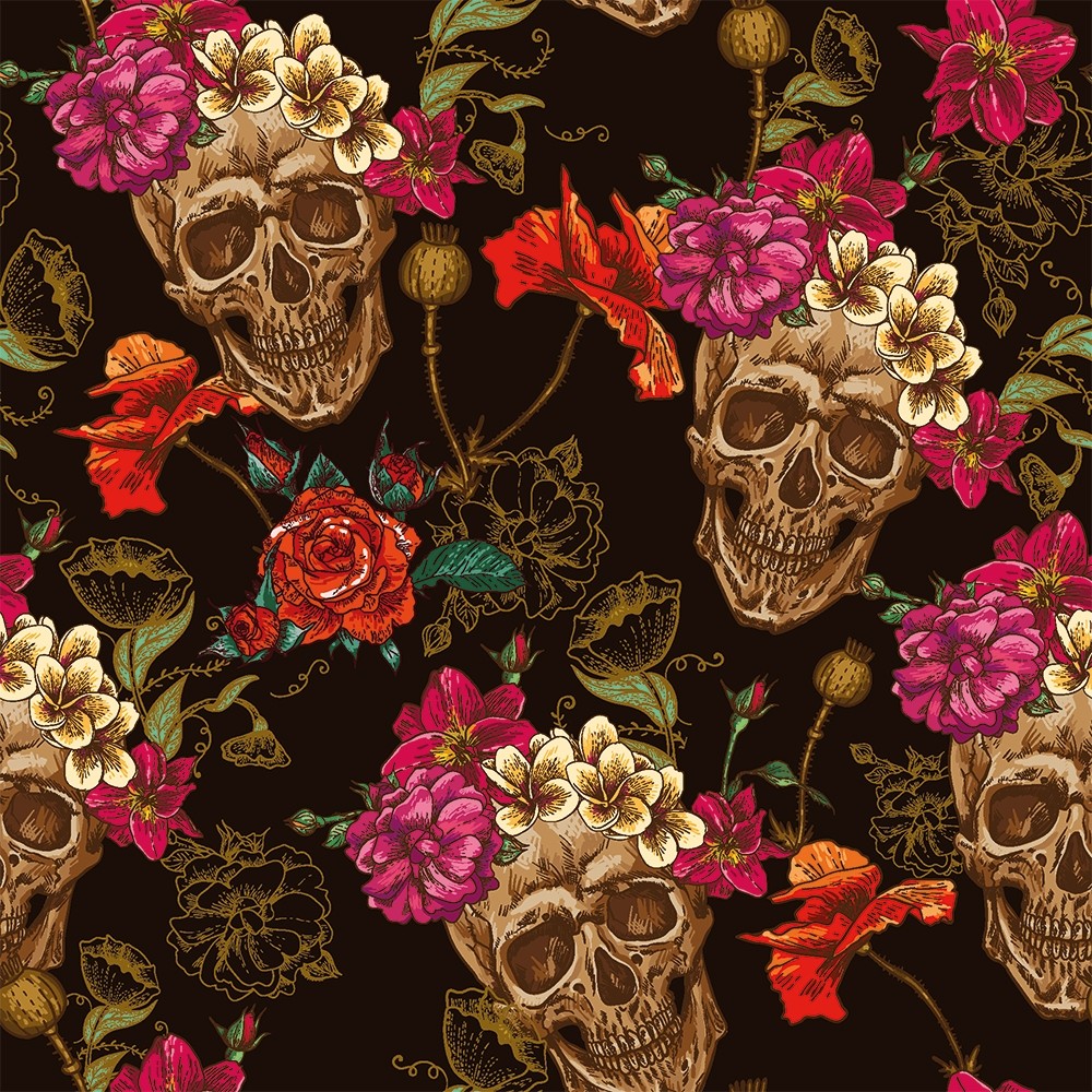 Floral Skull Wallpapers Wallpaper Cave