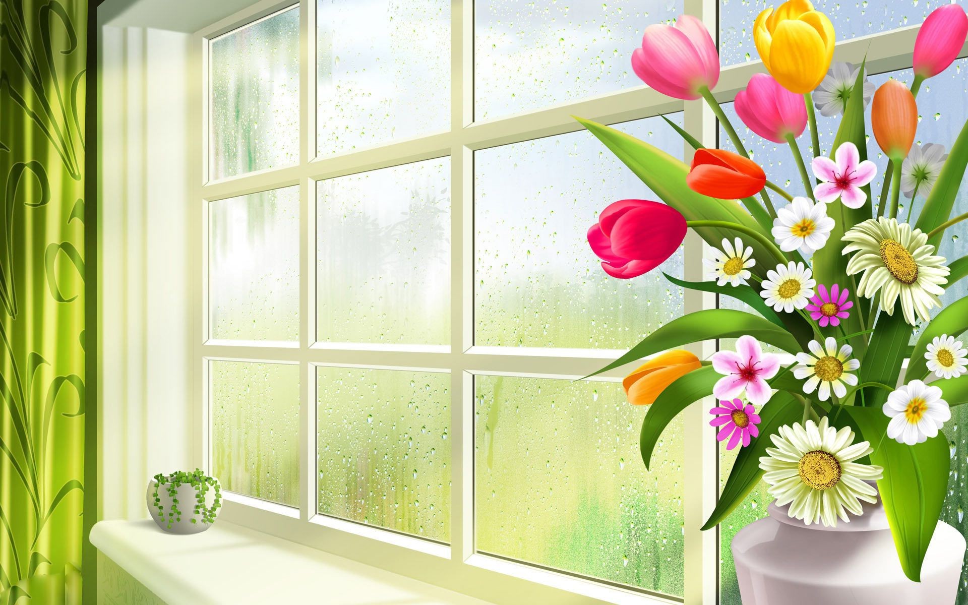 Spring Flower Vase Wallpapers Wallpaper Cave