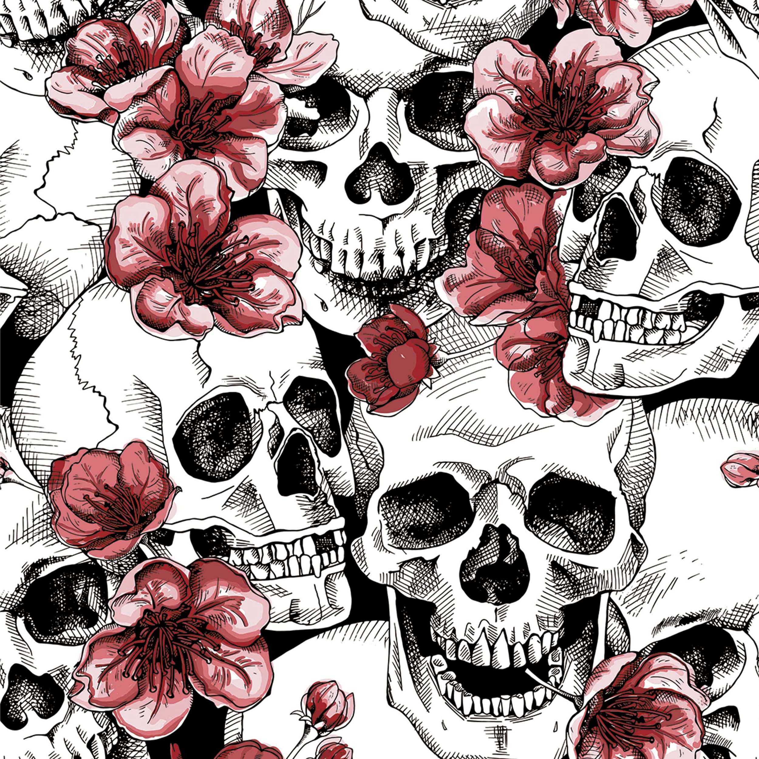 White Skulls On Black Wallpapers Wallpaper Cave