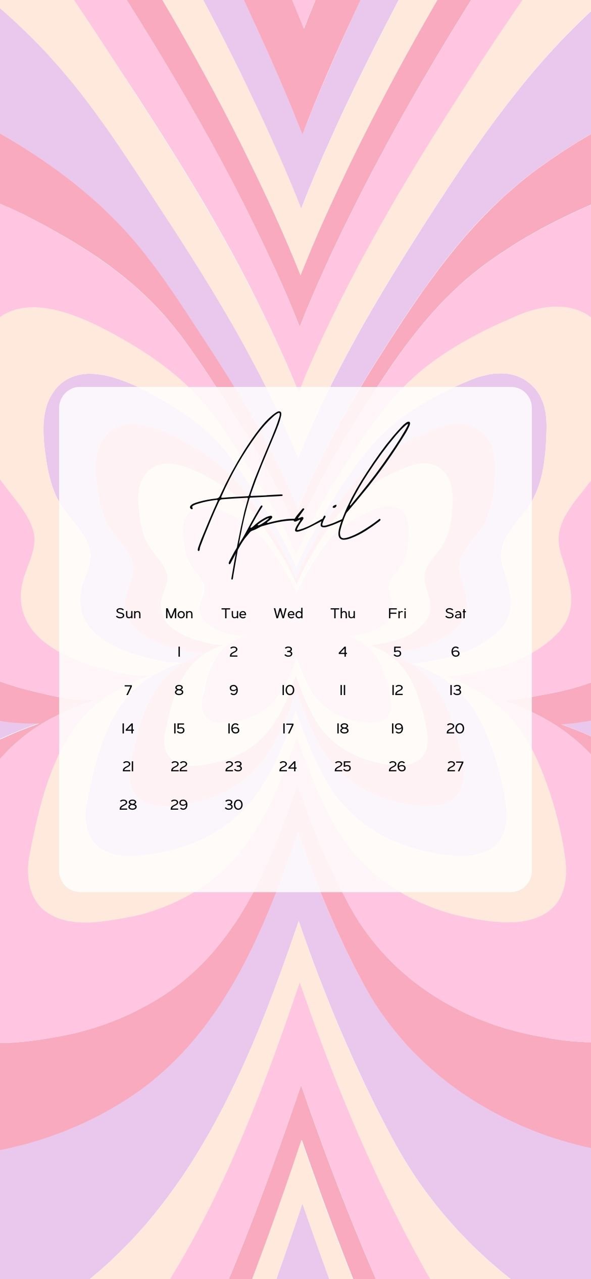 April Calendar Wallpaper Cute
