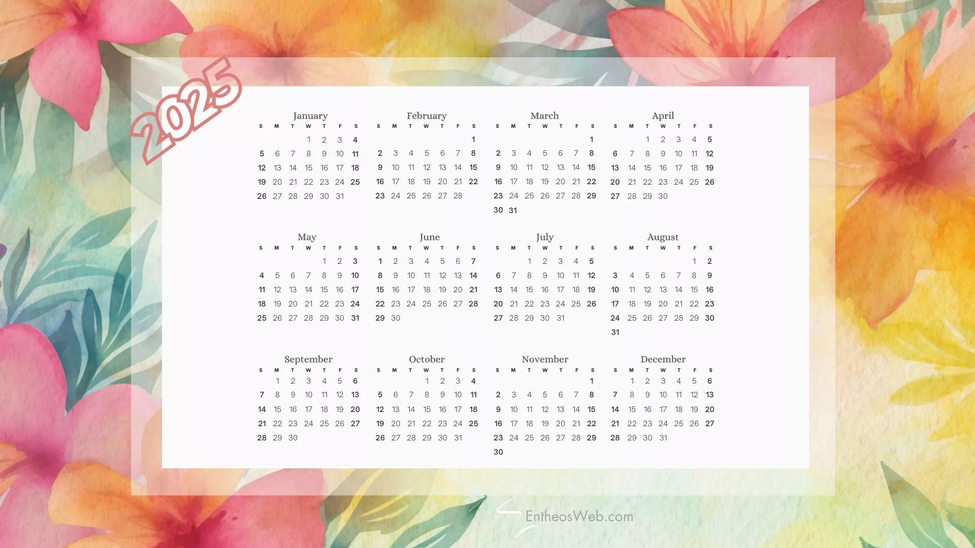 2025 Calendar Wallpapers Wallpaper Cave