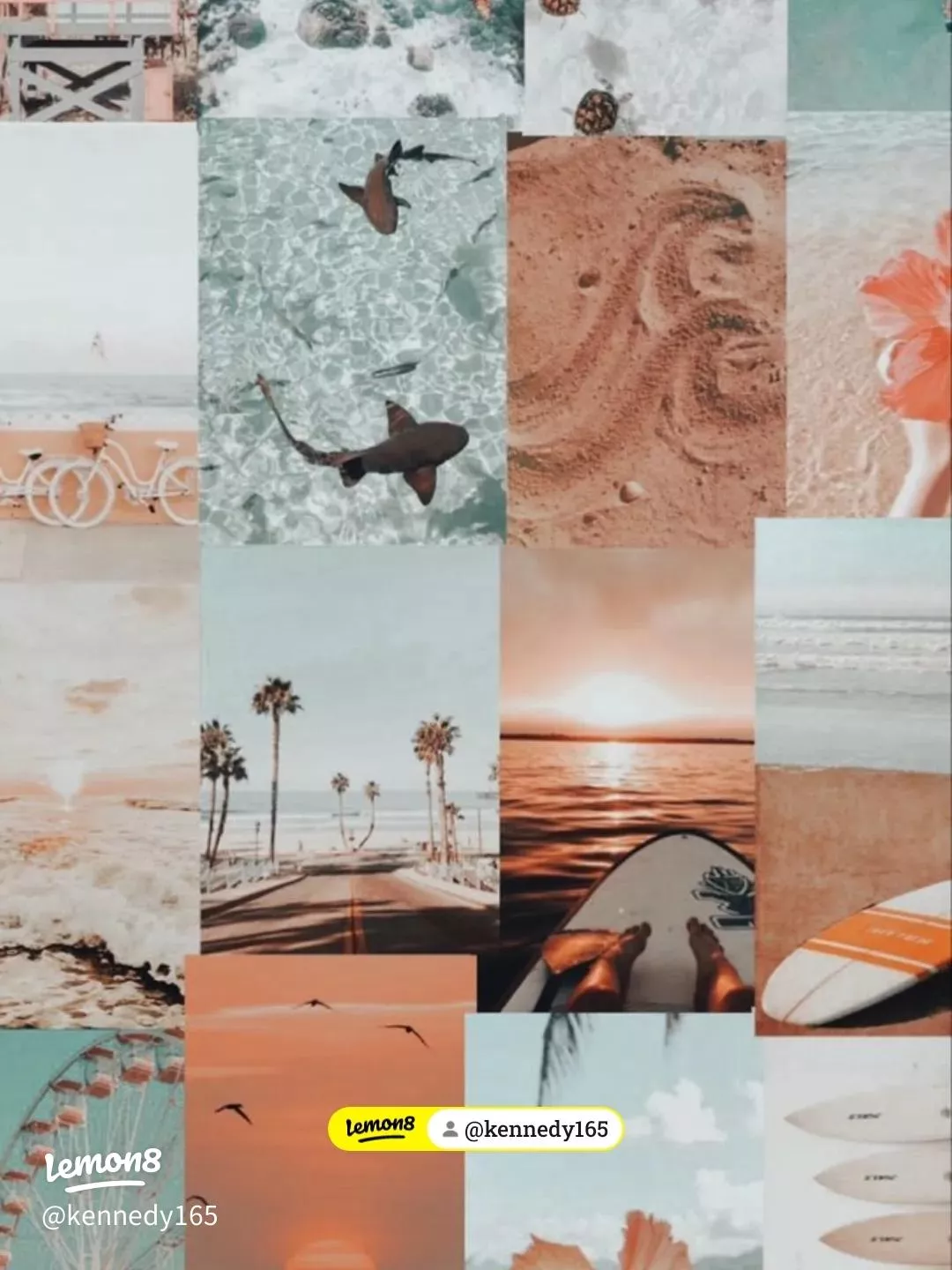 Preppy Beach Collage Wallpapers Wallpaper Cave