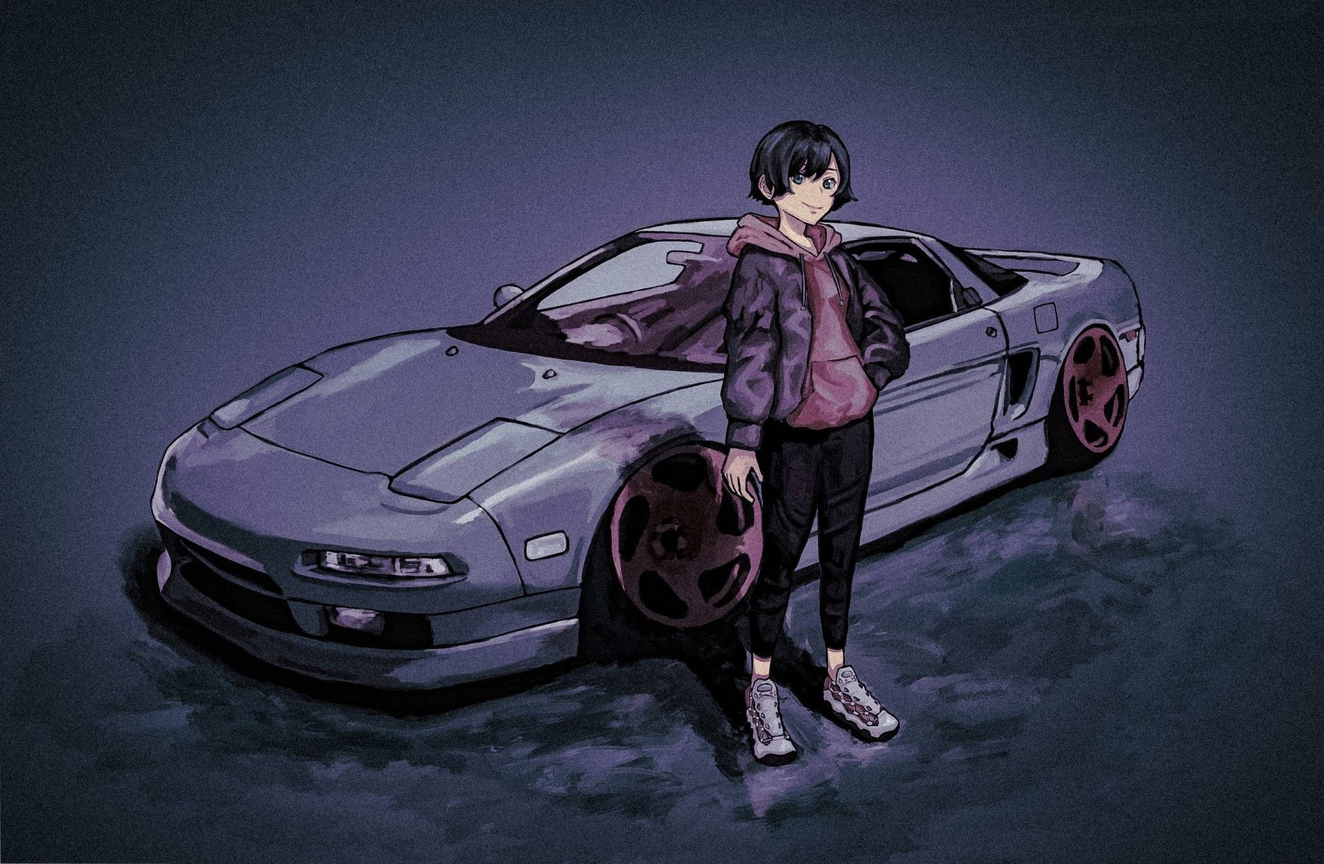 Anime Boy With Car Wallpapers Wallpaper Cave